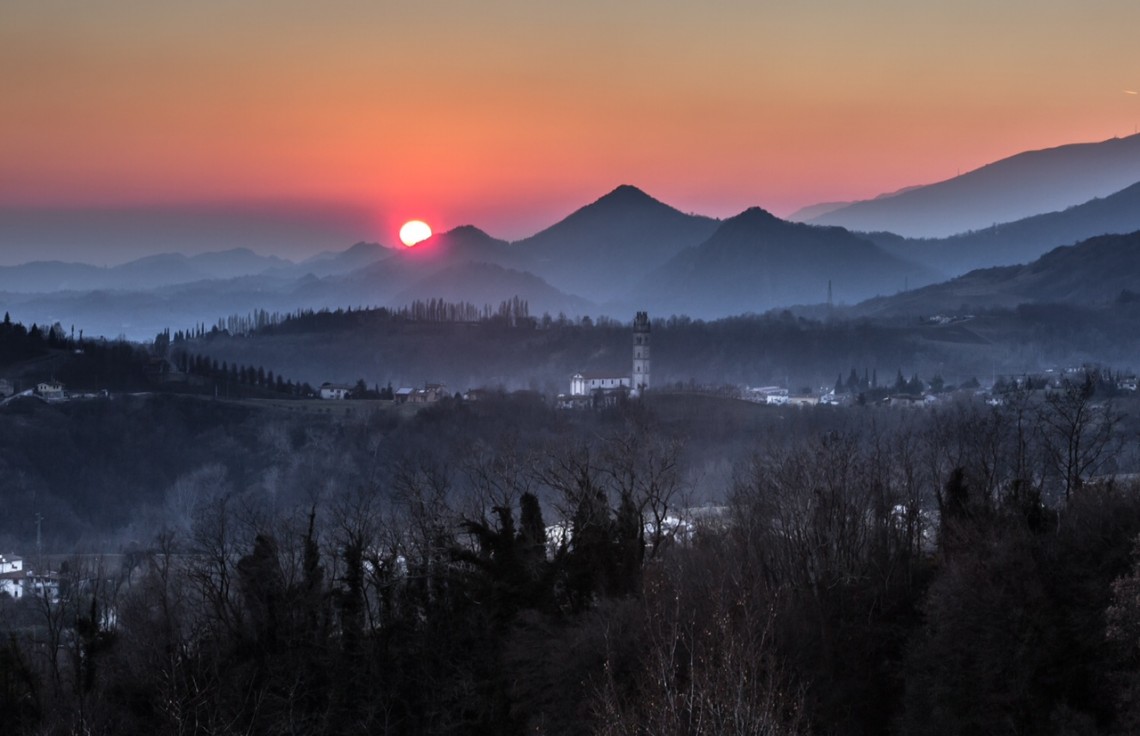Tramonto su Fregona
